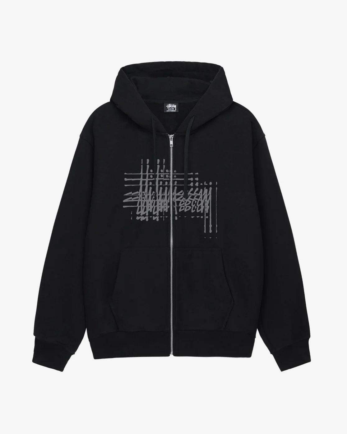 Stüssy: Men's Refracted Zip Hood (Black) | DSMS E-SHOP