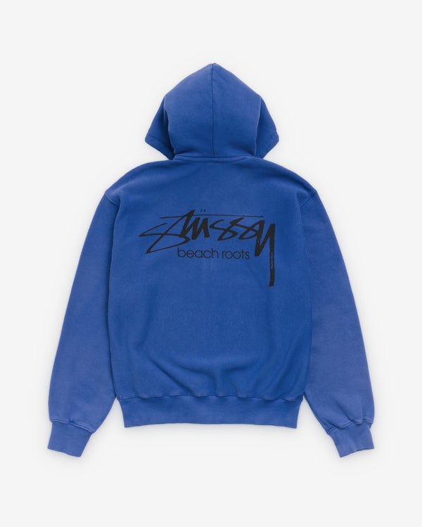 Stüssy -  Men's Beach Roots Gar. Dyed Zip Hood - (Indigo)