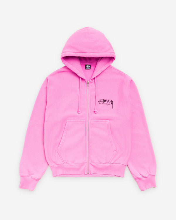 Stüssy -  Men's Beach Roots Gar. Dyed Zip Hood - (Pink)