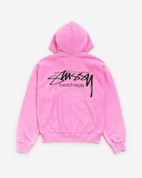 Stüssy -  Men's Beach Roots Gar. Dyed Zip Hood - (Pink)