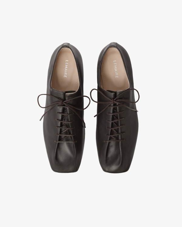 Lemaire_Lemaire - Women's Souris Flat Classic Derbies - (Dark Brown)_FLAT SHOES