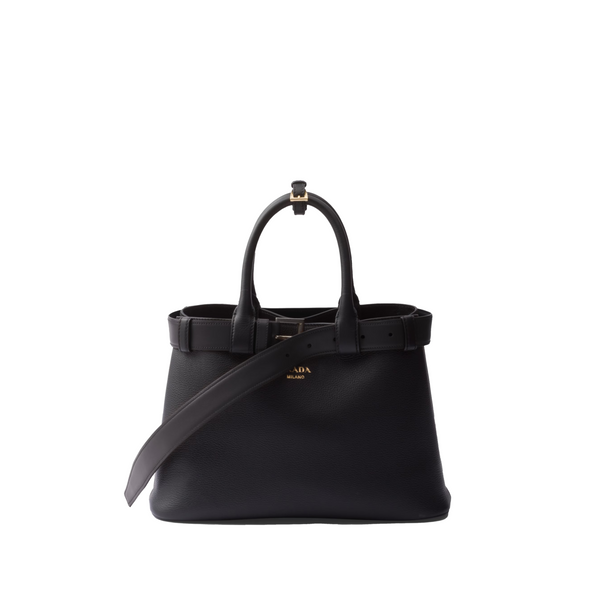 PRADA - Women's Buckle medium leather handbag - (Black)