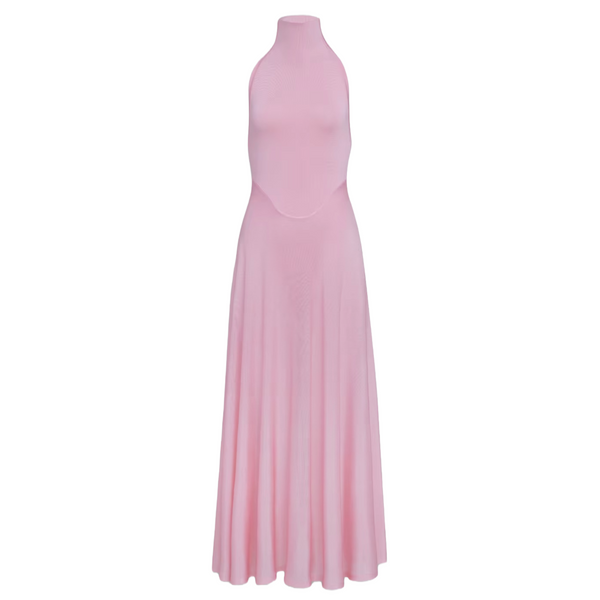 ALAÏA - Women's Shiny Flared Dress - (Pink)
