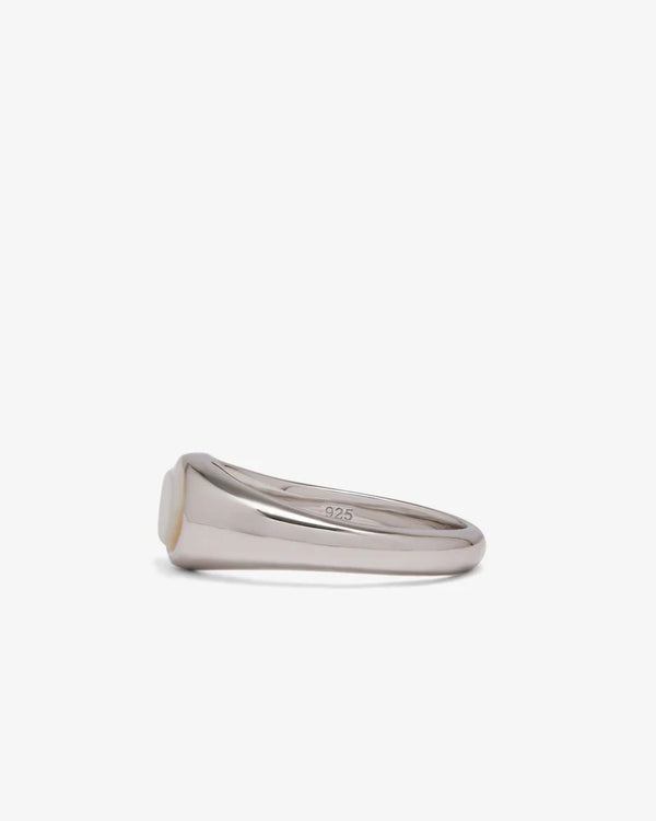 Tom Wood_Tom Wood - Joe Ring White Mother Of Pearl - (Sterling Silver)_RINGS
