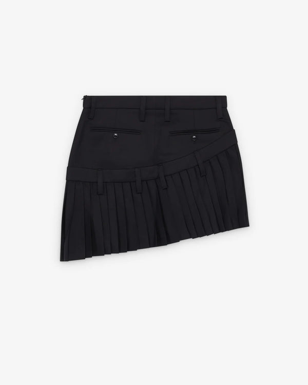 Torisheju_TORISHEJU - Women's Double Pleated Mini Skirt - (Black)_SKIRTS