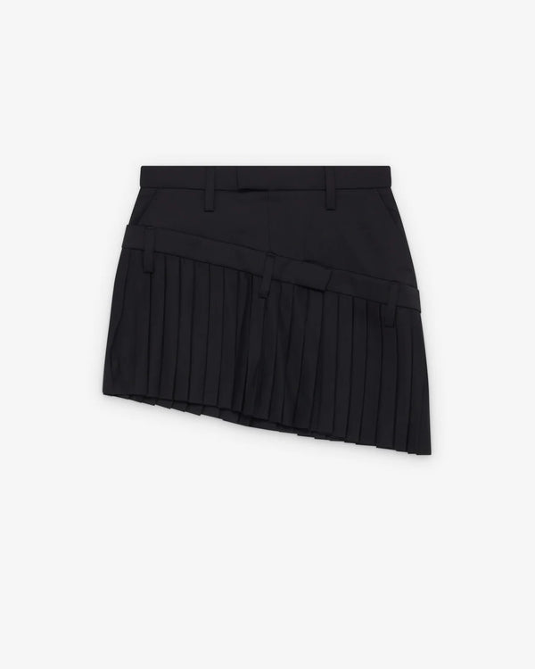 Torisheju_TORISHEJU - Women's Double Pleated Mini Skirt - (Black)_SKIRTS