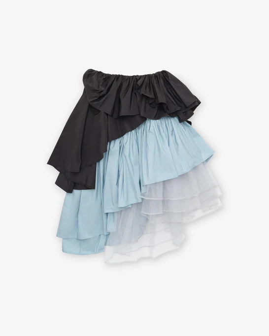 Vaquera_VAQUERA - Women's Layered Skirt Woven - (Black)_SKIRTS