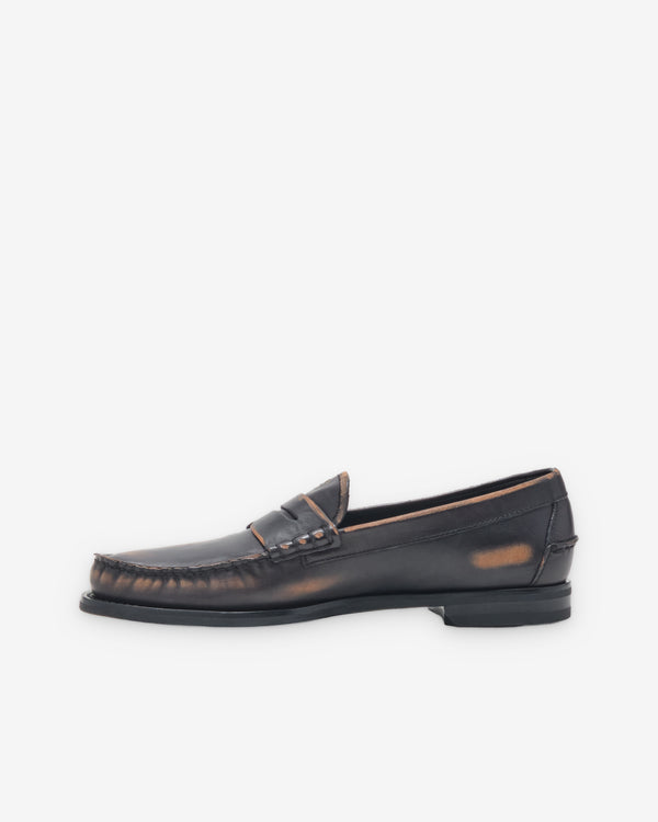 Prada - Men's Vitello Anticato Mocassini - (Brown)