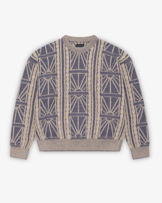 RASSVET - Men's Aran Crewneck Knit - (Blue) AW26 PACC19N004-AW26-1
