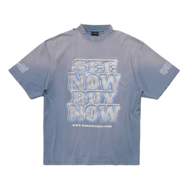 Balenciaga - Men's Medium Fit T-Shirt (4108 Washed Blue)