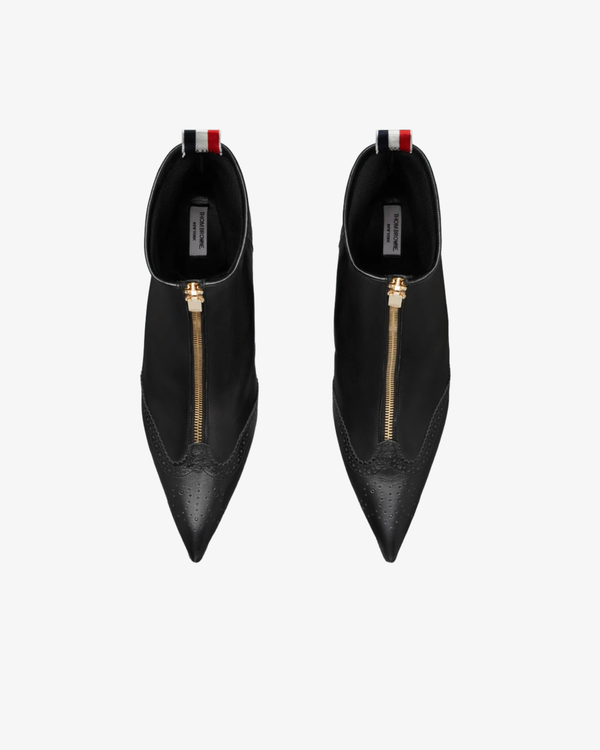 Thom Browne - Women's Wingtip Bootie On 90Mm Round Curved Heel - (Black)
