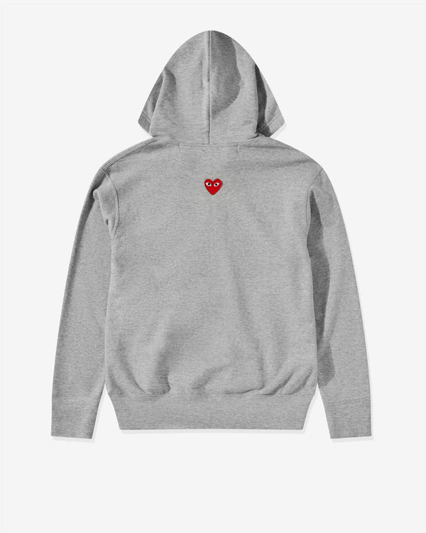 Play - Unisex Reverse Red Heart Zip Hooded - (Grey)