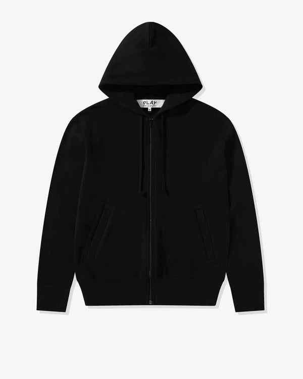 Play - Unisex Reverse Black Heart Zip Hooded - (Black)