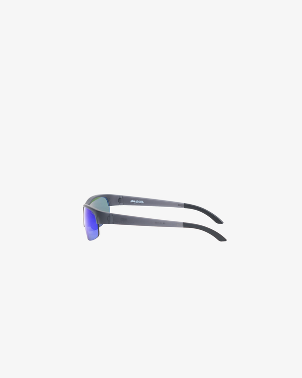 Stüssy - Hiro Sunglasses - (Frost Black/Blue Mirror)