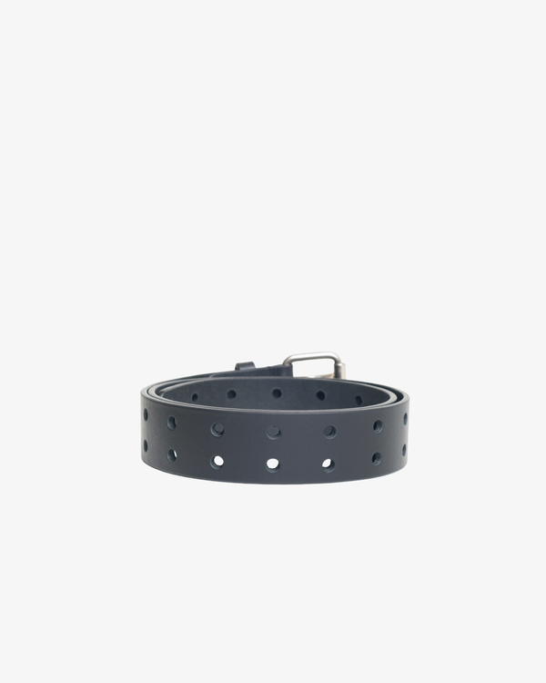 Stüssy -  Men's Leather Punch Out Belt - (Black)