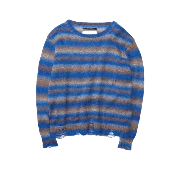 SONG FOR THE MUTE - Men's Oversized Sweater Stripped Mohair - (Blue)