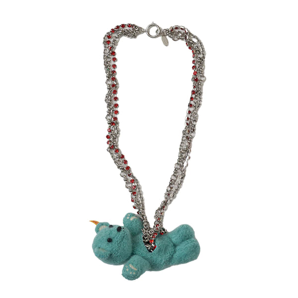 DOUBLET - Stuffed Bear Necklace - (Light Blue)