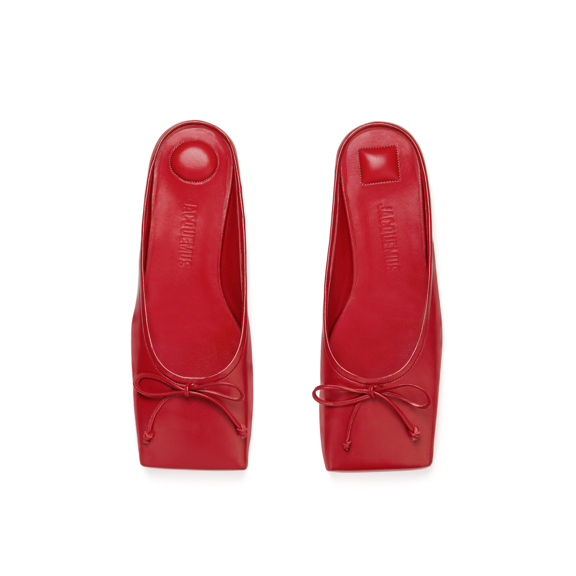 Red 2025 leather mules