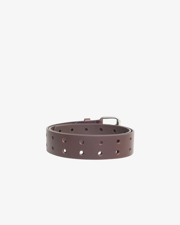 Stüssy -  Men's Leather Punch Out Belt - (Brown)