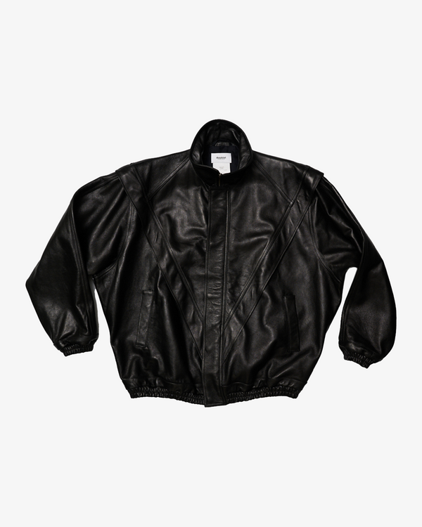 Doublet - Men's Leather Track Jacket - (Black) AW24 24AW04BL190