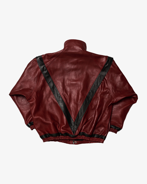 Doublet - Men's Leather Track Jacket - (Red) AW24 24AW04BL190