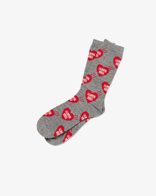 HUMAN MADE  - Men's Heart Socks - (Grey)