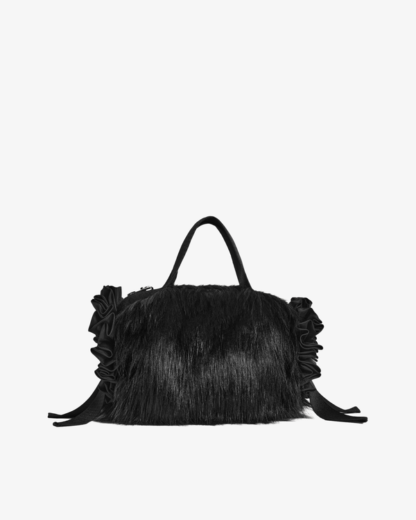 SIMONE ROCHA - Women's Mini Faux Fur Double Ribbon Rosette Bag - (Black)