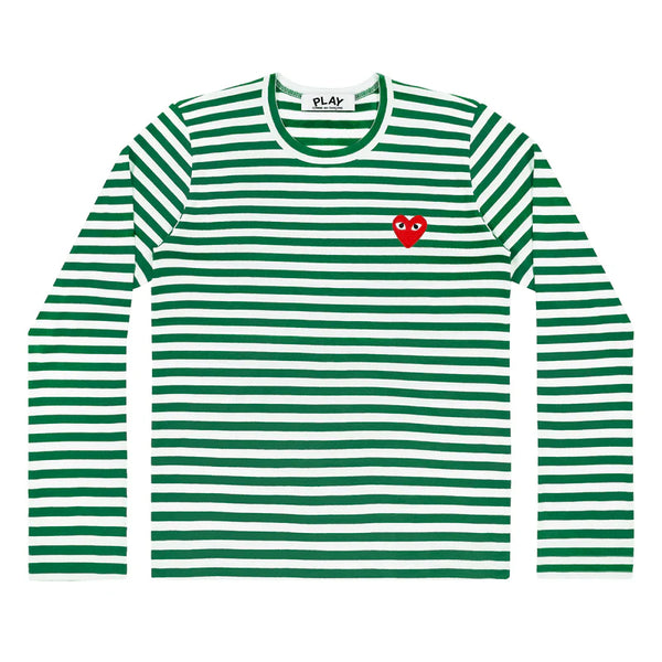 Play - Unisex's Striped T-Shirt - (Green/White)