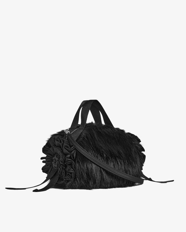 SIMONE ROCHA - Women's Mini Faux Fur Double Ribbon Rosette Bag - (Black)