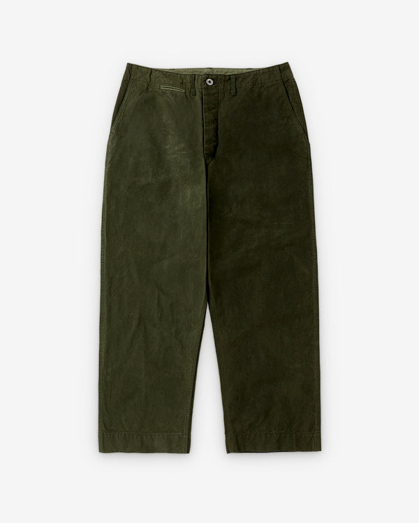 A.Presse - Vintage Cotton Silk Oiled Tent Cloth Trousers - (Olive)