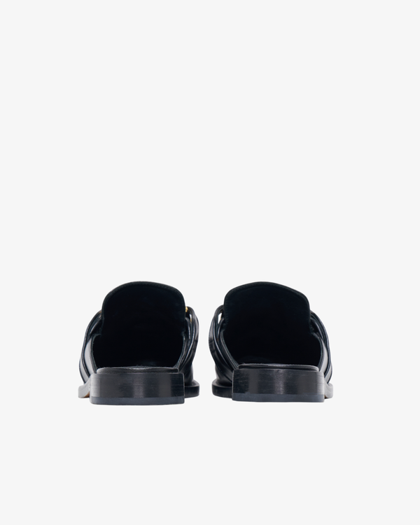 Bottega Veneta_BOTTEGA VENETA - Women's Flat Open Back Loafer - (Black1000)_FLAT SHOES
