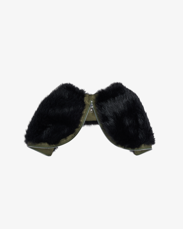 SIMONE ROCHA - Women's Split Faux Fur Zip Hood - (Black) AW26 1054FW 1335-AW26-KHAKI/BLACK