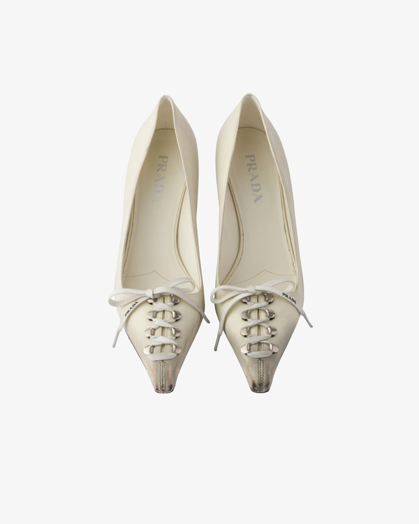 Prada - Women's Vitello Oldheels - (White)