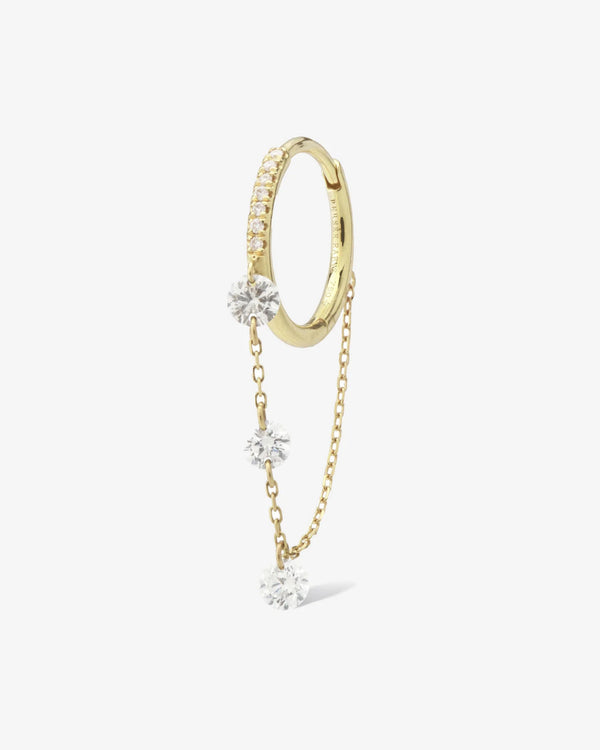 Persée - Danaé Piercing Three Diamond Chain - Single Earring