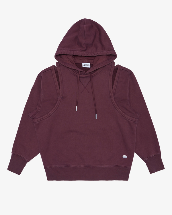 Jean Paul Gaultier - Women's Cotton French Terry Cut Out Hoodie - (Burgundy28)