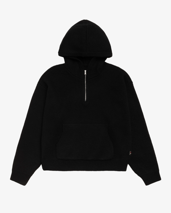 Stüssy - Men's Quarter Zip Sweater Hood - (Black)