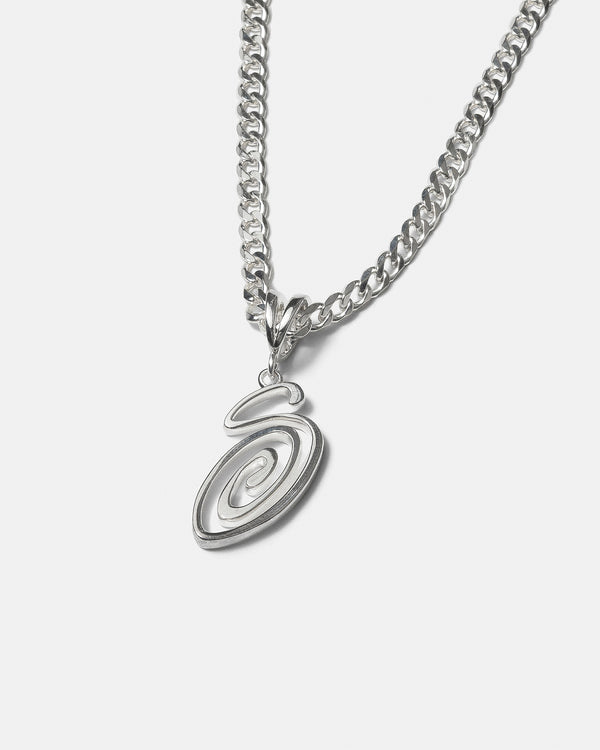 Stussy_Stüssy - Alphabet Cuban Link Chain - (Silver)_NECKLACES