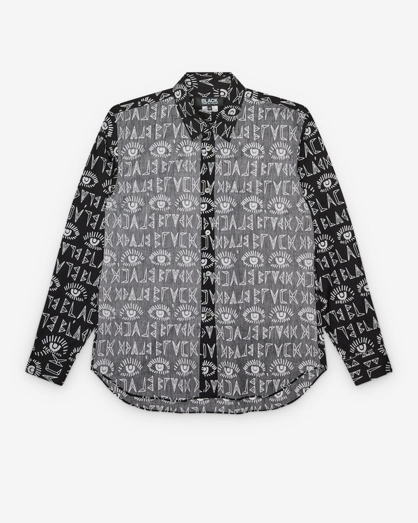 Black Comme des Garçons - Men's Two Tone Shirt - (Black)