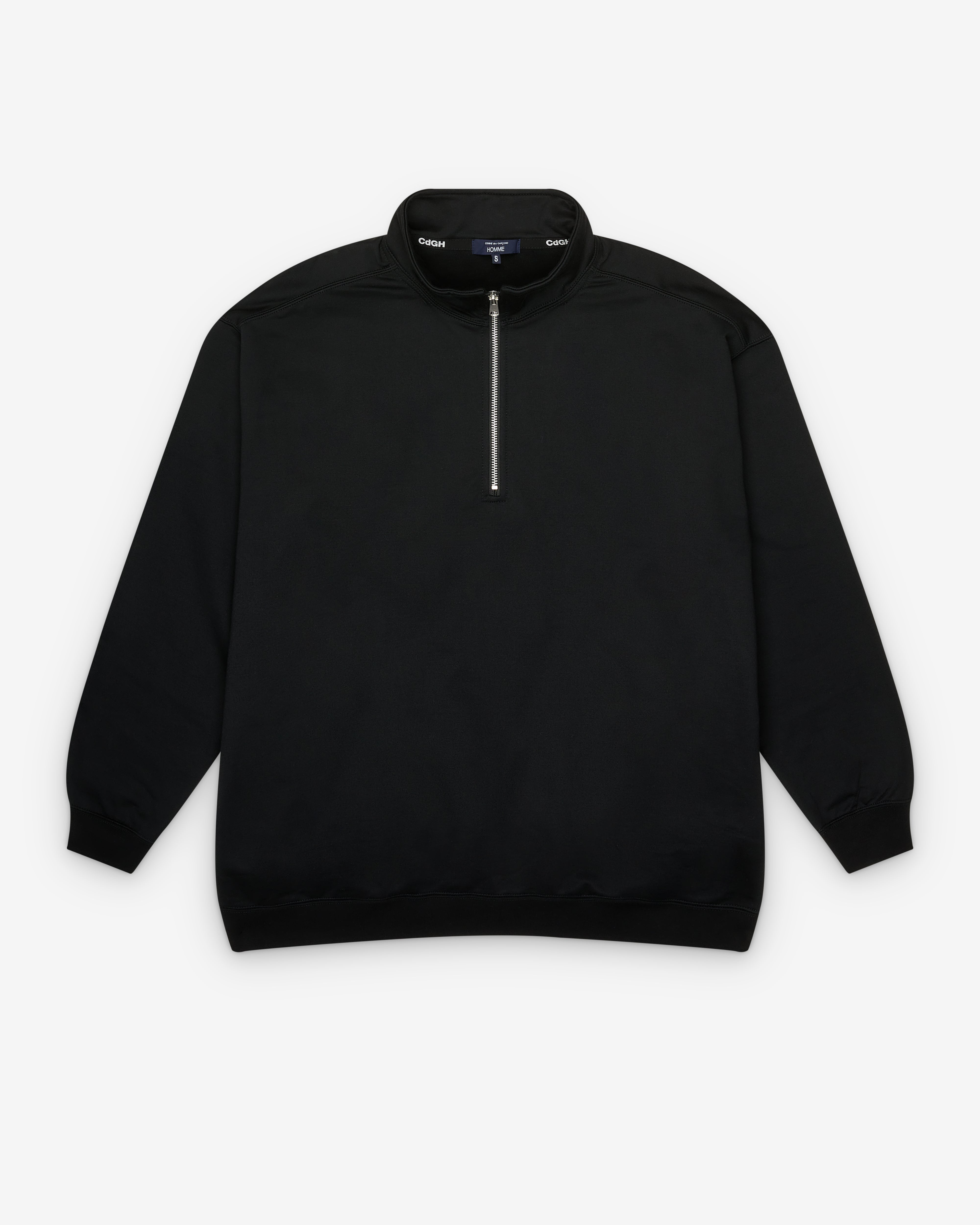 Comme des Garçons Homme: Men's Half Zip Tee (Black) | DSMS E-SHOP