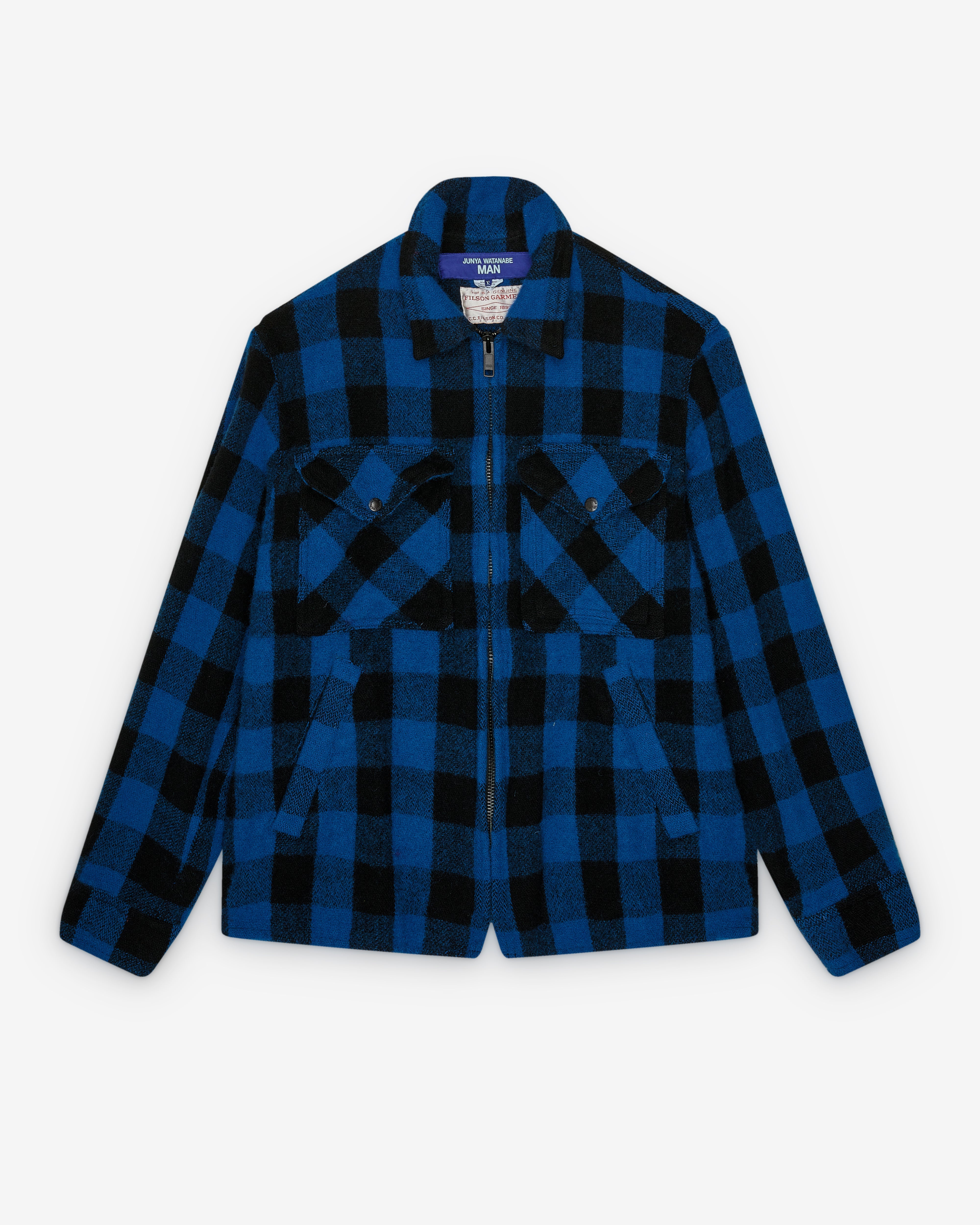 Junya Watanabe Man : Men's Filson Check Jacket (Blue) | DSMS E-SHOP