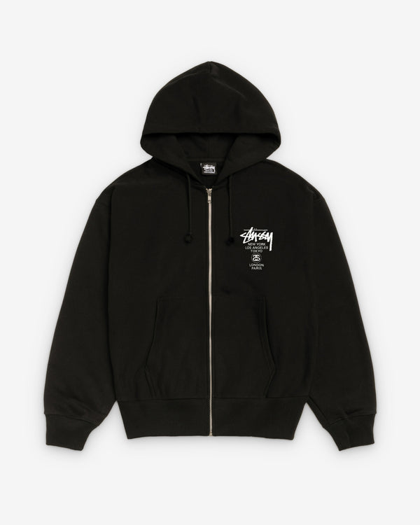 Stüssy - Men's World Tour Zip Hood - (Black)