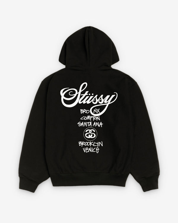 Stüssy - Men's World Tour Zip Hood - (Black)