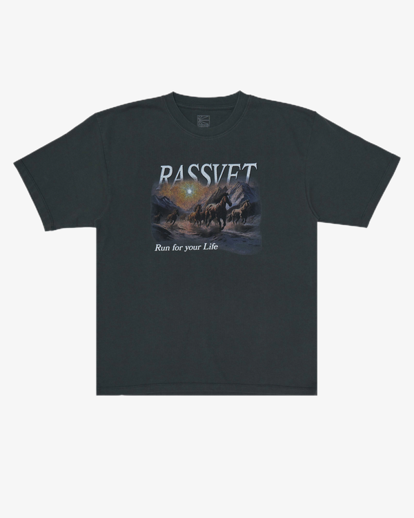 RASSVET - Men's Horses Tee Shirt Knit - (Black)