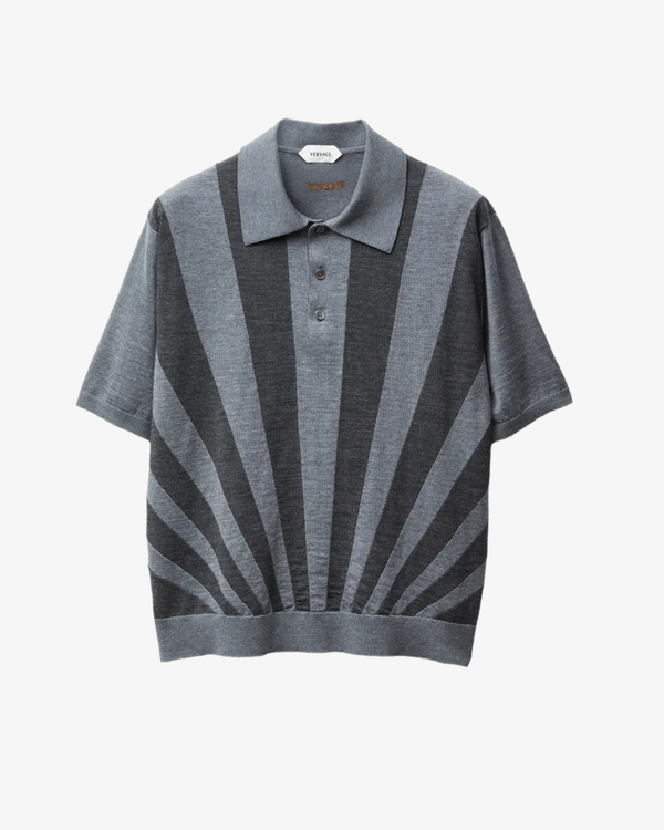 VERSACE_VERSACE - Men's Knit Sweater Rays Intarsia - (Grey)_KNIT TOPS