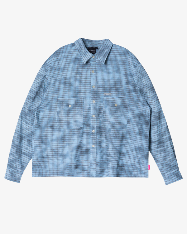 AGAINST LAB_AGAINST LAB  - Men's Stained Dame Shirt - (Light Blue)_SHIRTS