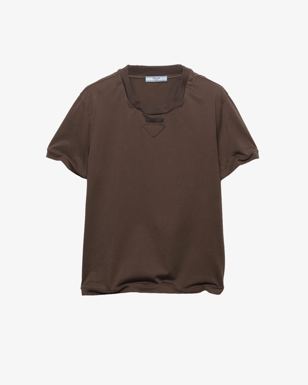 Prada - Women's Cotton Jersey T-Shirt - (Cacao)