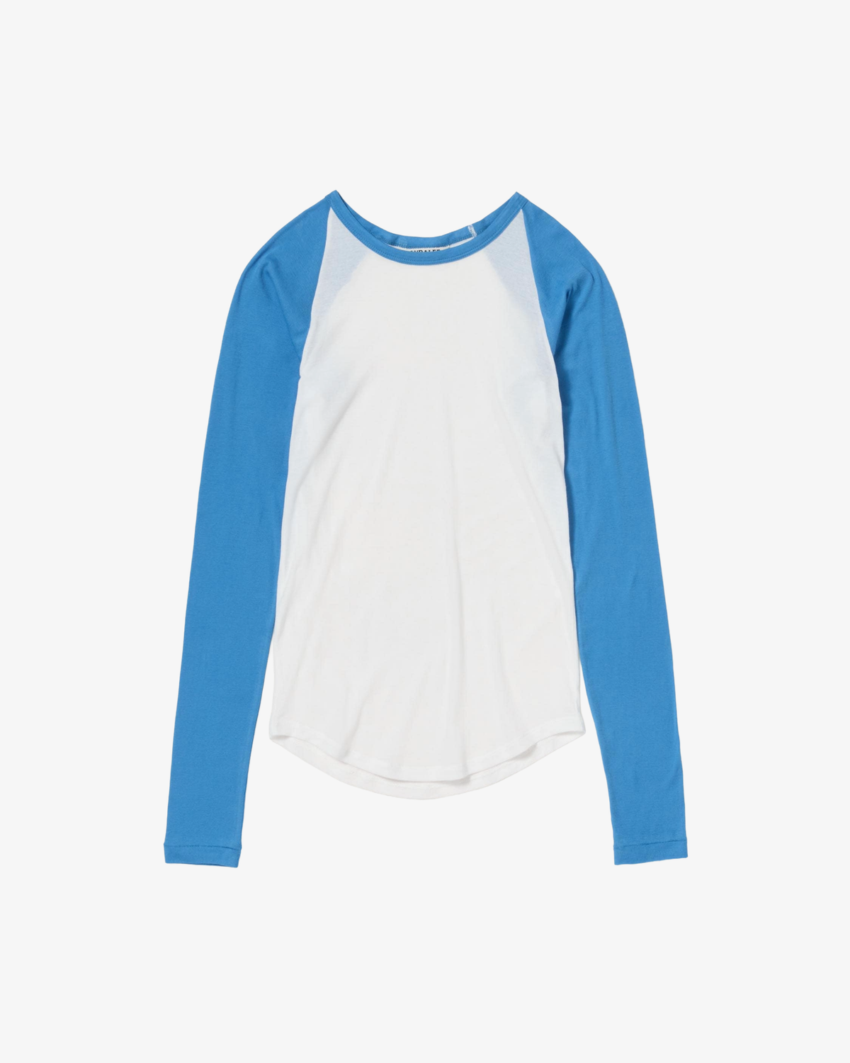 AURALEE: Women's Super High Gauge Sheer Rib Raglan P/O (White AURALEE: Women's Super High Gauge Sheer Rib Raglan P/O (White