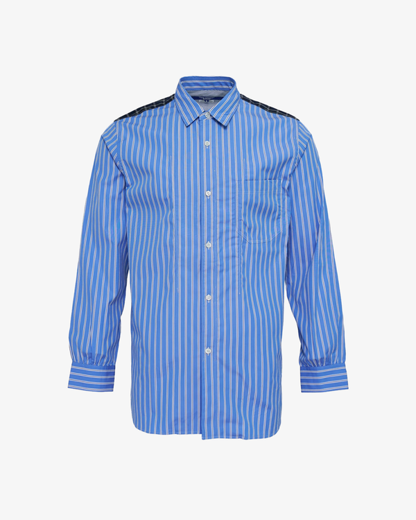 Junya Watanabe Man_Junya Watanabe Man  - Men's Cotton Stripe Check Shirt - (Blue)_SHIRTS