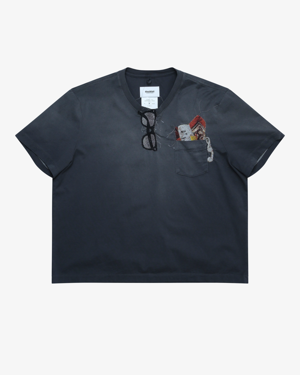 Doublet - Men's Trompe L’Oeil Embroidery T-Shirt - (Black)
