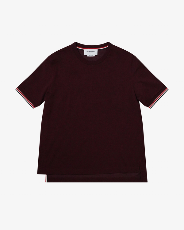 Thom Browne - Women's Rib Cuff Tee W/ Rwb Tipping - (Burgundy)
